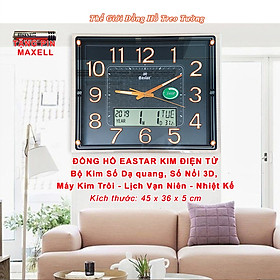 Mua Đồng hồ Treo Tường EASTAR Kim Điện Tử KIM TRÔI Cao Câp DẠ QUANG - LỊCH Vạn Niên và NHIỆT KẾ Điện Tử