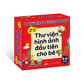 Sách - Thư Viện Hình Ảnh Đầu Tiên Cho Bé - Bộ Hộp 10 Chủ Đề Song Ngữ Cho Bé 0-6 Tuổi