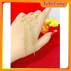 Bông tai nữ 5 tua dạng mì