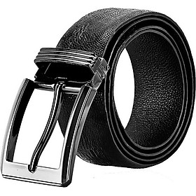 Dây nịt nam da đà điểu Huy Hoàng bản lớn đầu kim màu đen-HT4421