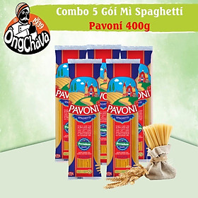 Combo 5 Gói Mì Ý Pavoni 400g 100% Lúa Mì Nguyên Chất (Pavoni Spaghetti)