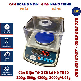 Cân Điện Tử Phân Tích 2 Số Lẻ KD TBED 300g, 600g, 1200g, 3000g/0.01g  - TẶNG LỒNG KÍNH [ CÂN HOÀNG MINH PHÁT