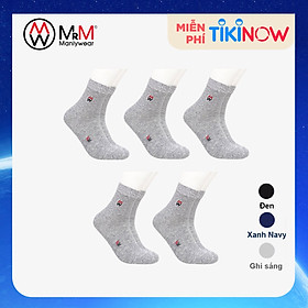 Combo 5 Đôi Tất Cổ Trung Cùng Màu Cotton Thương Hiệu MRM Manlywear