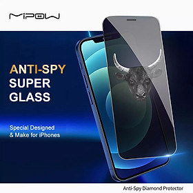 Mua Miếng Dán Kính Cường Lực CHỐNG NHÌN TRỘM MIPOW KINGBULL PREMIUM HD ANTI-SPY (mỏng 0.2 mm  vát cạnh 2.7D  chống trầy  chống va đập) dành cho iPhone 13 / 13 Pro / 13 Pro Max - Hàng Chính Hãng