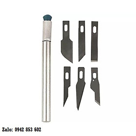 Mua Dao Khắc Trổ Cán Bạc Kèm 6 Lưỡi Khắc Trổ Đa Năng