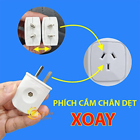 Phích cắm chân dẹt XOAY (màu trắng)