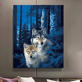 Mua Tranh sơn dầu số hoá tự tô Sondausohoavn hai chú sói DV4346