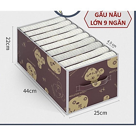 Hộp Vải Đựng Quần Áo Chia Ngăn Gấp Gọn, Hộp Đựng Đồ Lót Vớ Tất Tiện Dụng Có In Họa Tiết Sắc Nét Dễ Vệ Sinh