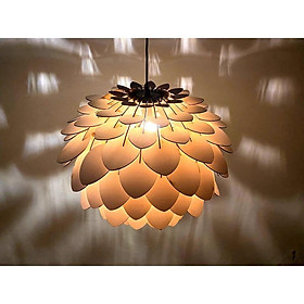 Đèn gỗ trang trí thả trần, decor nội thất,cafe, nhà hàng ,bar ,khách sạn hình hoa sen tròn GD0741