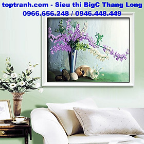 Mua Tranh thêu chữ thập bình hoa lan tím A810 chưa thêu