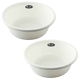 Mua Bộ 2 chậu nhựa tròn bền đẹp 3L (màu trắng) - Hàng nội địa Nhật