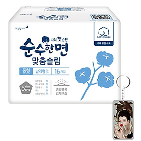 [Kèm móc khoá] Băng vệ sinh Lilian Matchum bông hữu cơ Hàn Quốc (23cm x 18 miếng)