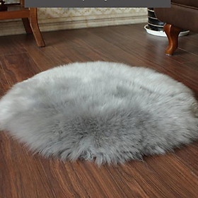 2pcs Artificial Sheepskin Rug Fluffy Home Floor Carpet Seat Cushion Grey