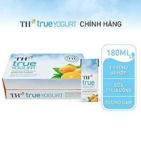 Thùng 48 hộp sữa chua uống tiệt trùng hương cam tự nhiên TH True Yogurt 180ml (180ml x 48)