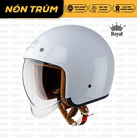 Mũ Bảo Hiểm 3/4 Đầu Royal M139 Trơn - Trắng Bóng