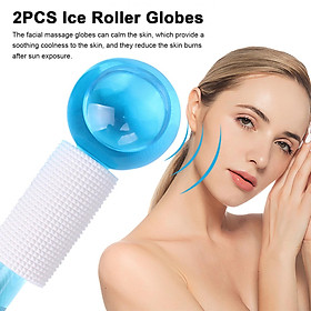 2PCS Ice Roller Globes Facial Roller Cold Skin Massagers Crystal Glass Ball for Redness Soothing Face Wrinkle Remover