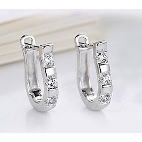 Bông tai chữ u đá zricon bhbt102