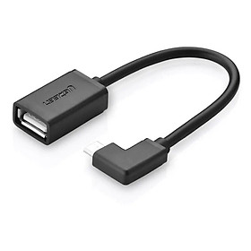 Ugreen UG10379US119TK 15CM màu Đen Cáp chuyển đổi MICRO USB sang USB âm hỗ trợ OTG đầu vuông góc 90 độ - HÀNG CHÍNH HÃNG