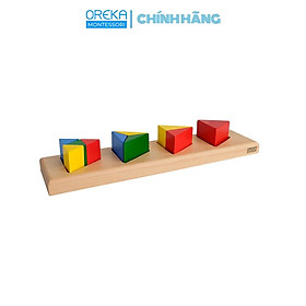 Đồ chơi trẻ em Oreka Montessori Khay ghép 4 hình tam giác - 0390640