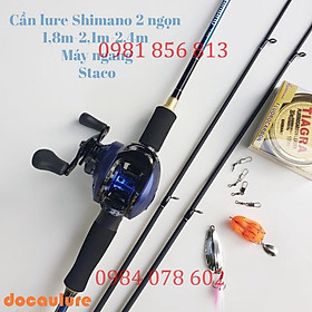 Bộ Cần Câu Lure Shimano 2 ngọn 1m8 - 2m1 - 2m4, Máy Ngang STACO kèm phụ kiện | uy tín chất lượng
