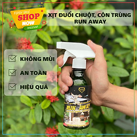 Xịt đuổi chuột Run Away - Xịt thảo mộc đuổi chuột không mùi, an toàn - Xua đuổi chuột, gián, côn trùng chỉ sau 1 lần xịt - Xịt Đuổi Chuột Runaway