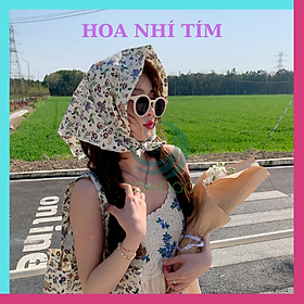 [MẪU MỚI]- Khăn Lụa Vuông Cao Cấp Họa Tiết Hoa Nhí 70x70cm, Phong Cách Hàn Quốc- Khăn Turban Bandana Choàng Cổ