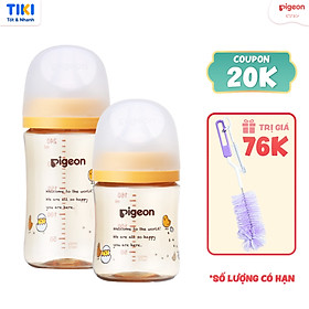 Bình sữa Pigeon PPSU Plus thế hệ III phiên bản Nhật hình Gà Con 160ml/240ml