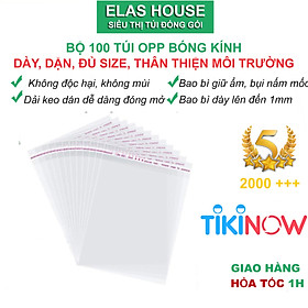 Mua Túi Bóng Kính Dán Miệng Elas House Túi Opp Dán Miệng đựng áo quần phụ kiện khẩu trang dày dai