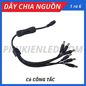 Mua Dây chia nguồn DC 1 ra 6 cổng có công tắc - jack chia nguồn 1 cổng ra 6 - Cáp chia nguồn cho đèn Led hay Camera
