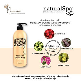 Sữa tắm dưỡng thể trẻ hóa làn da, tăng cường năng lượng - naturalSpa Tropical Mango Body Wash