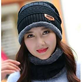 nón len nữ kèm khăn choàng cổ dn19111603