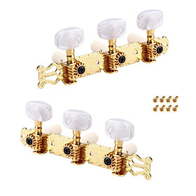 Classical Guitar Tuner Tuning Keys Pegs Machine Heads Complete Set Chrome