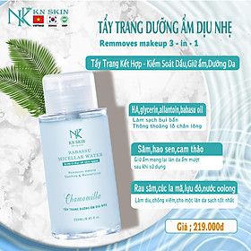 TẨY TRANG DƯỠNG ẨM DỊU NHẸ KN SKIN,tẩy đi lớp trang điểm,kết hợp thành phần nuôi dưỡng da không gây khô da,không kích ứng,phù hợp với mọi loại da nhạy cảm nhất