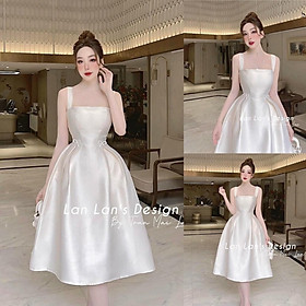 Đầm váy nữ 2 dây đính nơ eo với màu siêu tôn da sang chảnh bồng bềnh dành cho các nàng đi dự tiệc