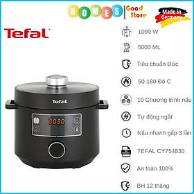 Nồi Điện Đa Năng TEFAL CY754830 Turbo Cuisine, Nhập Khẩu Đức, Dung Tích 5L Gồm 10 Chức Năng: Áp Suất, Nấu Chậm, Nấu Cơm, Xào, Hấp, Nướng Bánh, Sữa Chua, Công Suất 1090W - Hàng Nhập Khẩu