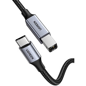 Cáp USB type C ra usb B 2.0 Printer 1M màu xám Ugreen 80805 US370 Hàng chính hãng