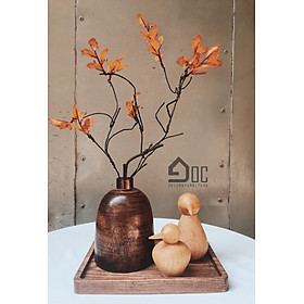 Set lọ hoa gỗ, hoa trang trí thủ công mỹ nghệ Góc decor