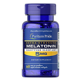 Thực Phẩm Chức Năng - Viên Uống Hỗ Trợ Giấc Ngủ Tự Nhiên, Ngủ Ngon Extra Strength Melatonin 5Mg (60 Viên)