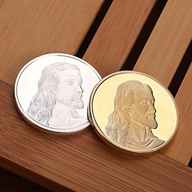 Cặp Xu Hình Chúa Jesu Lưu Niệm TMT COLLECTION Mạ Vàng Bạc XHCMVB160