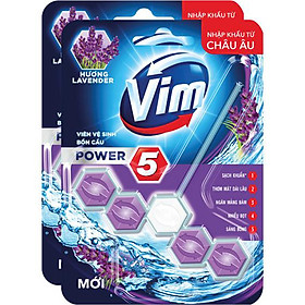 Viên Tẩy Bồn Cầu Vim Power 5 hương Oải Hương combo 2 vỉ