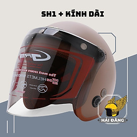 COMBO Mũ bảo hiểm 3/4 đầu Napoli SH1 kèm kính GRS loại full mặt cao cấp - Size nón 55-58 cm bảo hành 12 tháng