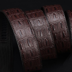 Men's PU Leather Casual Formal Automatic Waist Strap Belt Slide Waistband Replacement without Buckle