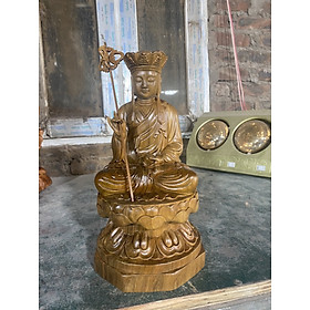Mua Tượng phật địa tạng vương bồ tát bằng gỗ bách xanh thơm nức kt cao 30×15×15cm