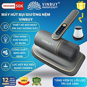 Mua Máy hút bụi giường nệm cầm tay pin sạc không dây  diệt khuẩn đa tầng thế hệ mới lực hút mạnh 22000PA - Hàng chính hãng VINBUY