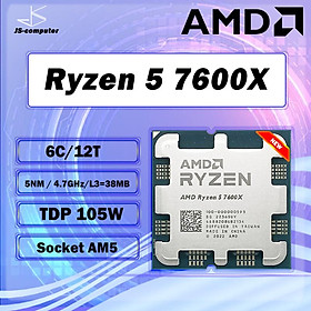 AMD Ryzen 5 7600X R5 7600X 4.7 GHz 6 Nhân 12 Luồng 5NM L3=32M 100-000000593 Socket AM5 Mới nhưng không có tản nhiệt