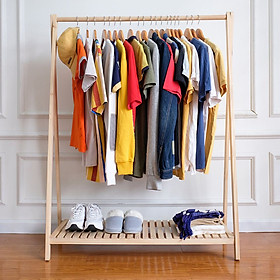 Mua Cây treo quần áo bằng gỗ sơn bóng PU chống mốc chống mọt