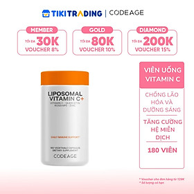 Viên Uống Vitamin C Chống Oxy Hóa, Tăng Cường Miễn Dịch Codeage Liposomal Vitamin C (180 Viên)