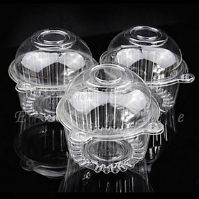 100 Miếng Nhựa Trong Đĩa Đơn Bánh Cupcake Ốp Lưng Muffin Dome Giá Đỡ Hộp Đựng Đựng Phụ Kiện Nhà Bếp