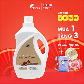 Nước rửa chén hữu cơ Bồ hòn Ecocare - 100% thực vật, không hóa chất, tinh dầu khử mùi, chăm sóc da tay, tiết kiệm nước 30% - Chai 4000ml