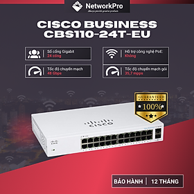 Hình ảnh Switch Cisco CBS110-24T-EU Chính Hãng - 24-port GE, 2x1G SFP